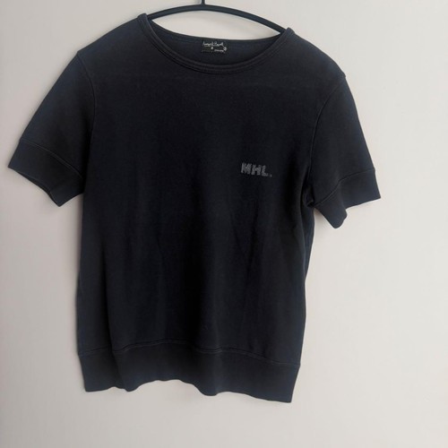 Margaret Howell, Margaret Howell Vintage Black Ribbed Short Sleeve Sweatshirt S Top Fashion