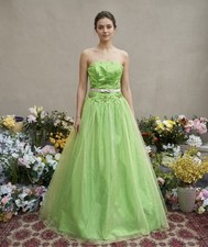 Ball Gown Lime Green Elegant Embellished Size: 6 UK Couture Collection 