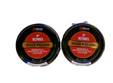 KIWI Shoe Polish, Black, 32 g Metal Tin 2 Cans