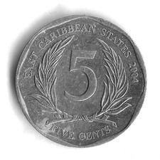 2004 East Caribbean States 5 Cents World Coin - KM# 36 (c)