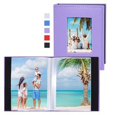 Small Photo Album 4x6 Photos, 2 Pack Leather Cover Mini Photo Book, 26-Page H...