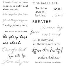 Realistic Temporary Tattoos - 20 Individual Line Pcs, Waterproof Words