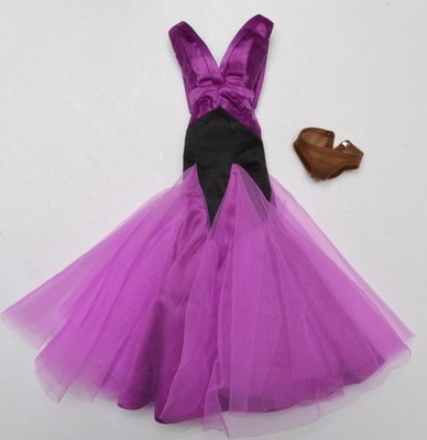 LA CHANTEUSE LADY AURELIA GREY PURPLE & BLACK DRESS ONLY Le Cirque Cabaret NEW