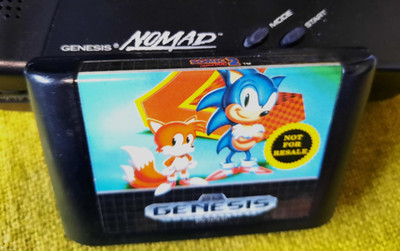Sonic The Hedgehog 2 & Tails (Sega Genesis Nomad) Cartridge Authentic & Tested