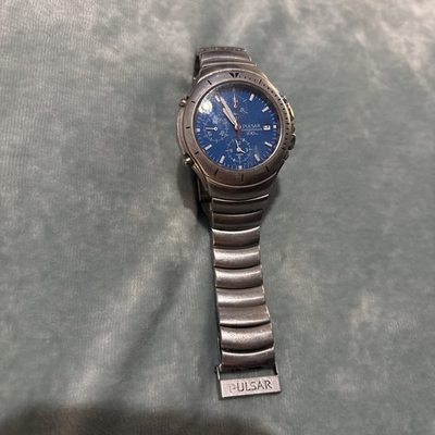 #ad Pulsar Chronograph 100 M Blue Men’s Watch $24.96