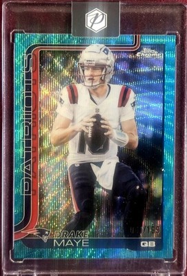 Topps 2025-26  Chrome Aqua Drake Maye Patriots #207 Serial Numbered /199