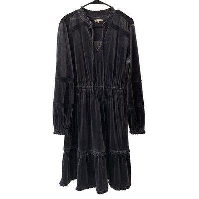Silver Gray Velvet Maxi Dress Vamp Whimsigoth Witchy Boho Gothic Cottagecore L