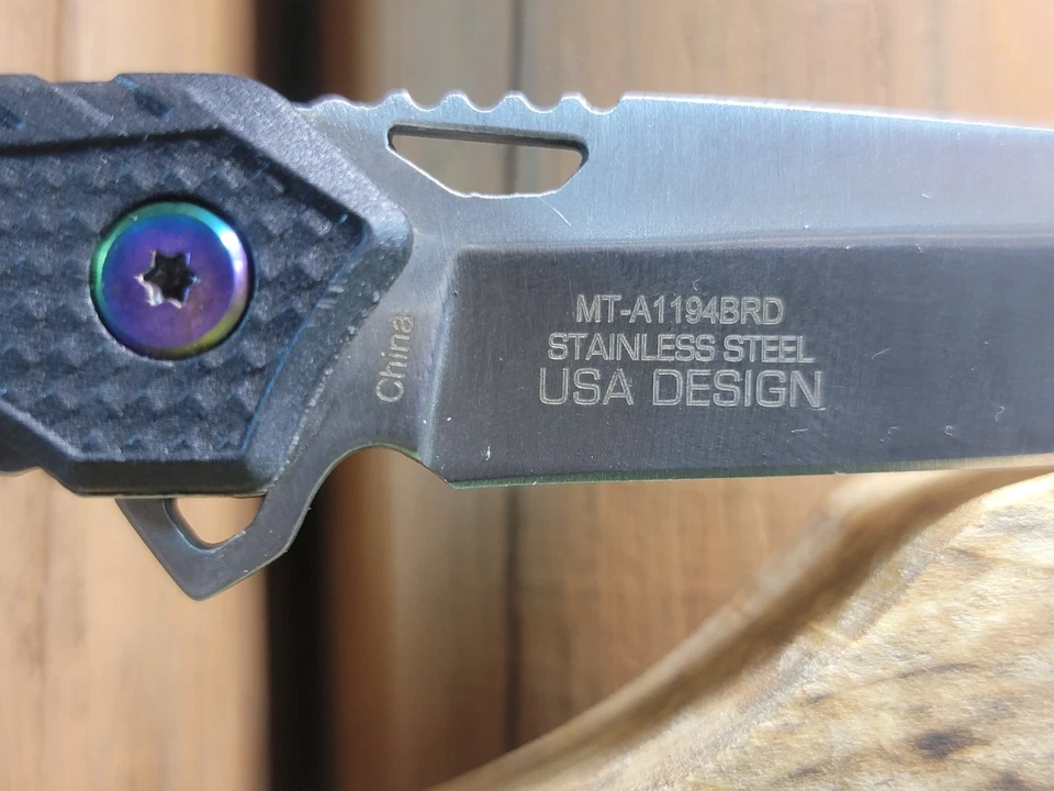 Navaja de Bolsillo MTec USA MT-A1194BRD Hoja Negra Mango G10 Foto 4 de 4