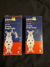 Leviton PLUS 5821-WS 20A-250V 20 AMP Single Outlet 6-20R 2 Pack White New