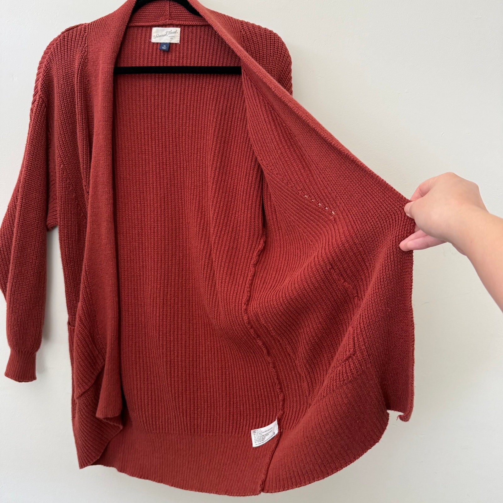 Universal Thread Rust Red Open Knit Long Oversize… - image 3