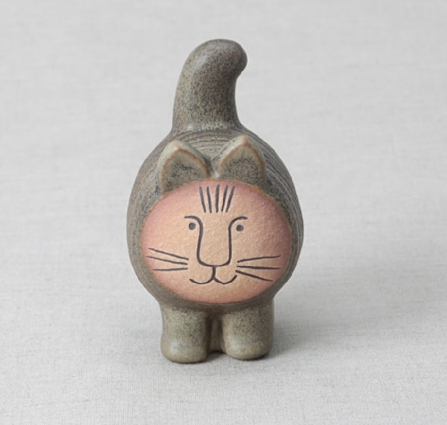 Lisa Larson Misse Dieci Cat Gray Figurine Gray Handmade Japan New