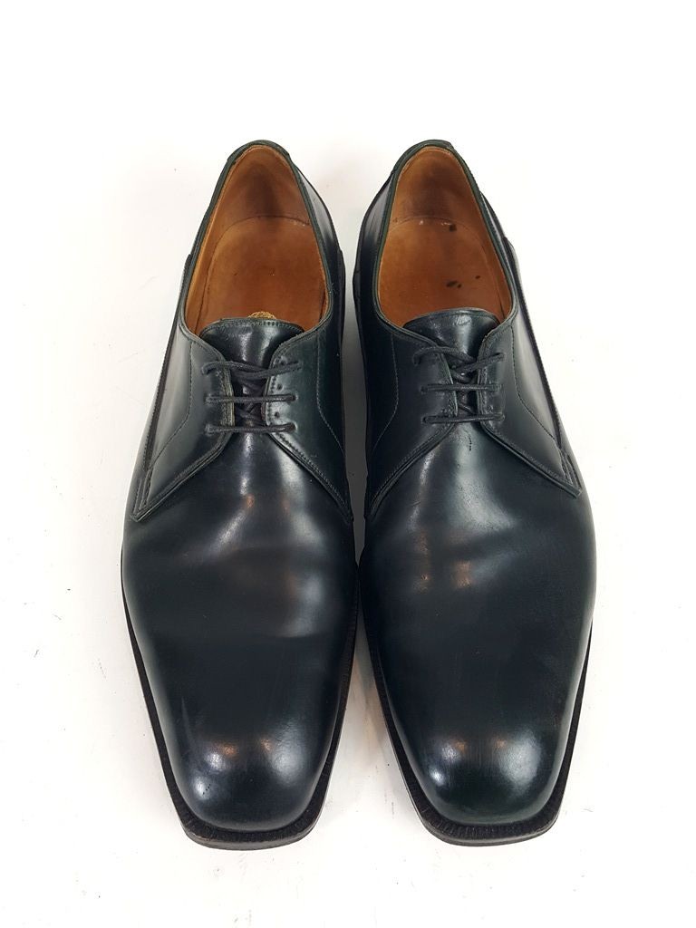 SAOLA Scarpe eleganti derby George Cleverley su misura DeGivenchy in pelle di vitello verde US 10 5