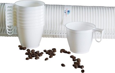 Gastro-Bedarf-Gutheil 60 Stk. Einweg Kaffeetasse Henkeltasse 180ml mit