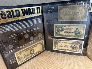 First Commemorative Mint 1939-45 Bank Note, Coin and Stamp WWII Collection