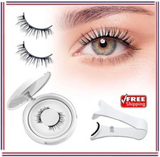 Reusable Magnetic Eyelashes with Applicator No Glue Needed Natural Lashes Kit US