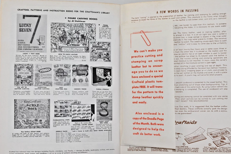 Craftool Lucky Seven 照片雕刻图案小册子皮革雕刻说明 1959 — 第 4/4 张图片
