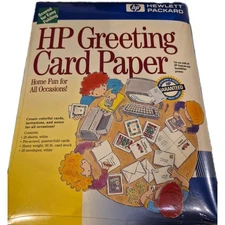 New Hewlett Packard HP Greeting Card Paper 20 Sheets & Envelopes 90 lb weight