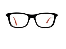 RayBan Youth Black Red Silver Rectangular Kids Glasses RB1549 3652 48 16 125