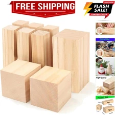 9Pcs Basswood Carving Blocks, 3 Sizes Whittling Wood Basswood Blocks Kit for ...
