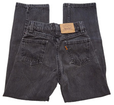 Levi's 560 KIDS 12-Slim 24x Loose Fit Orange Tab Black VTG Snap Closure Youth 90