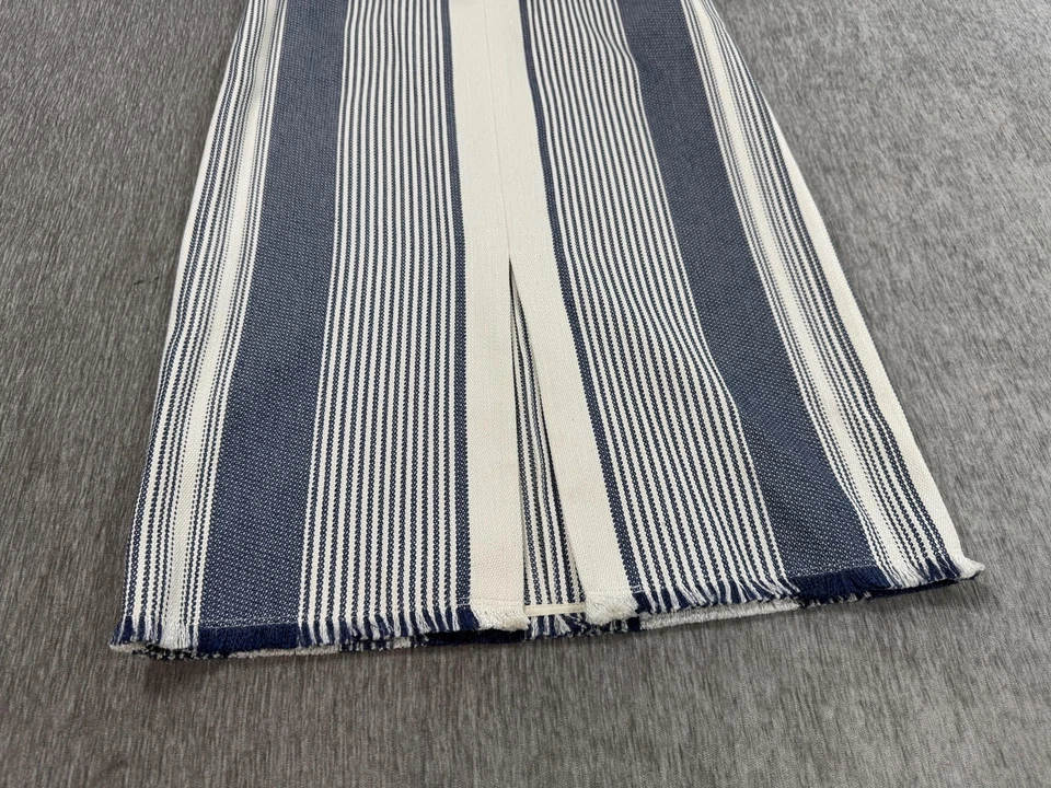 Lafayette 148 Нью-Йорк юбка женщин 2 синий белый в полоску Adelina Raffia Midi - Изображение 2 из 4