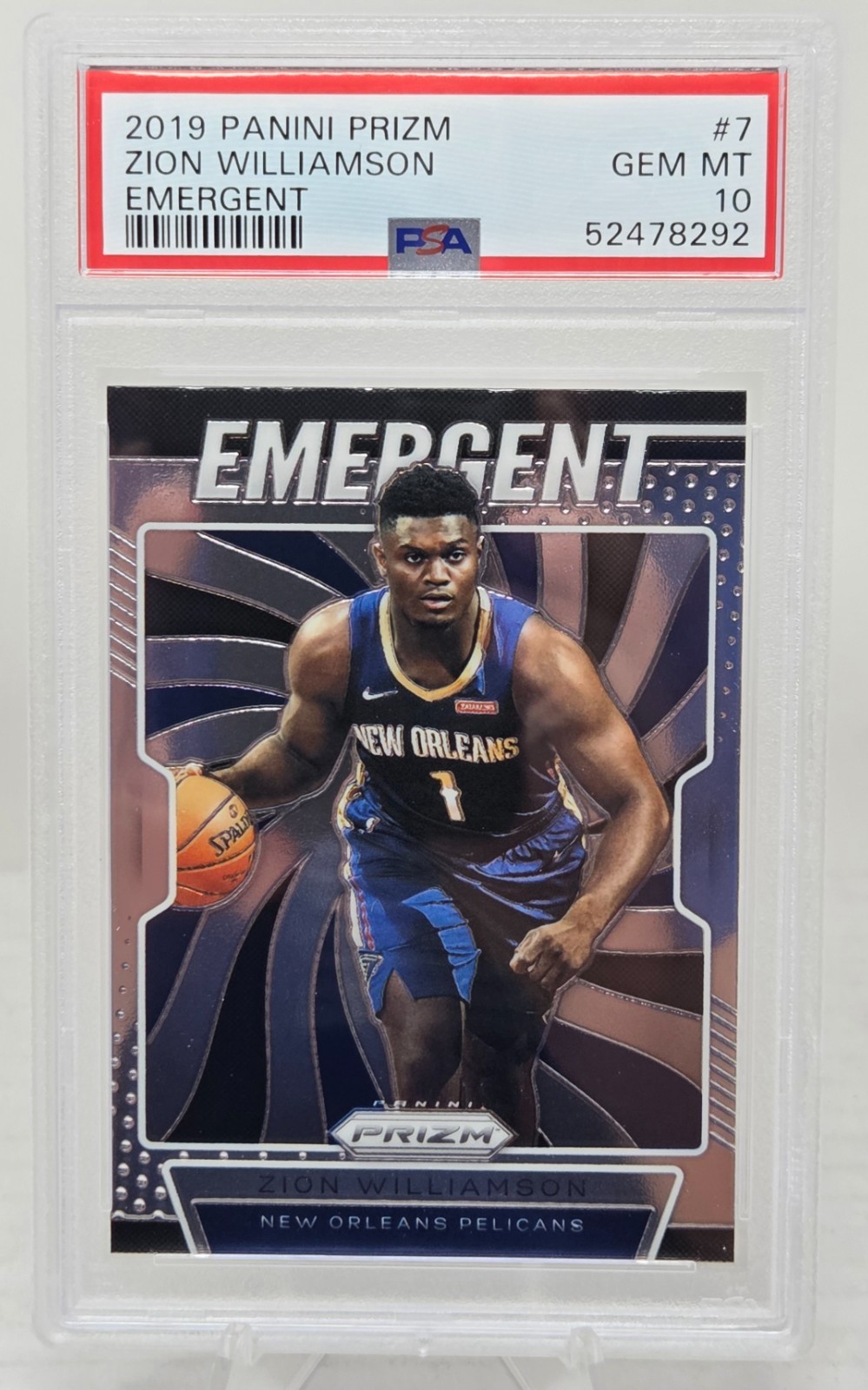 2019 Prizm ZION WILLIAMSON Emergent  Rookie Card PSA 10 Gem Mint