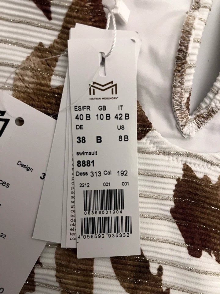 Traje de baño Maryan Mehlhorn traje de baño Reino Unido 10 B taza sin cable halter caramelo Foto 3 de 4