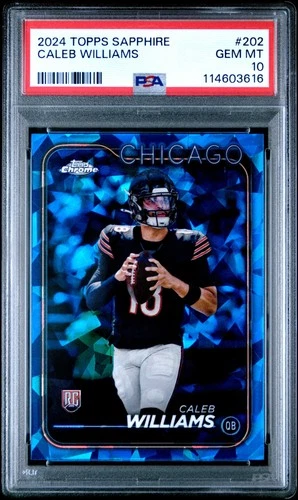 2024 TOPPS CHROME SAPPHIRE #202 CALEB WILLIAMS PSA 10