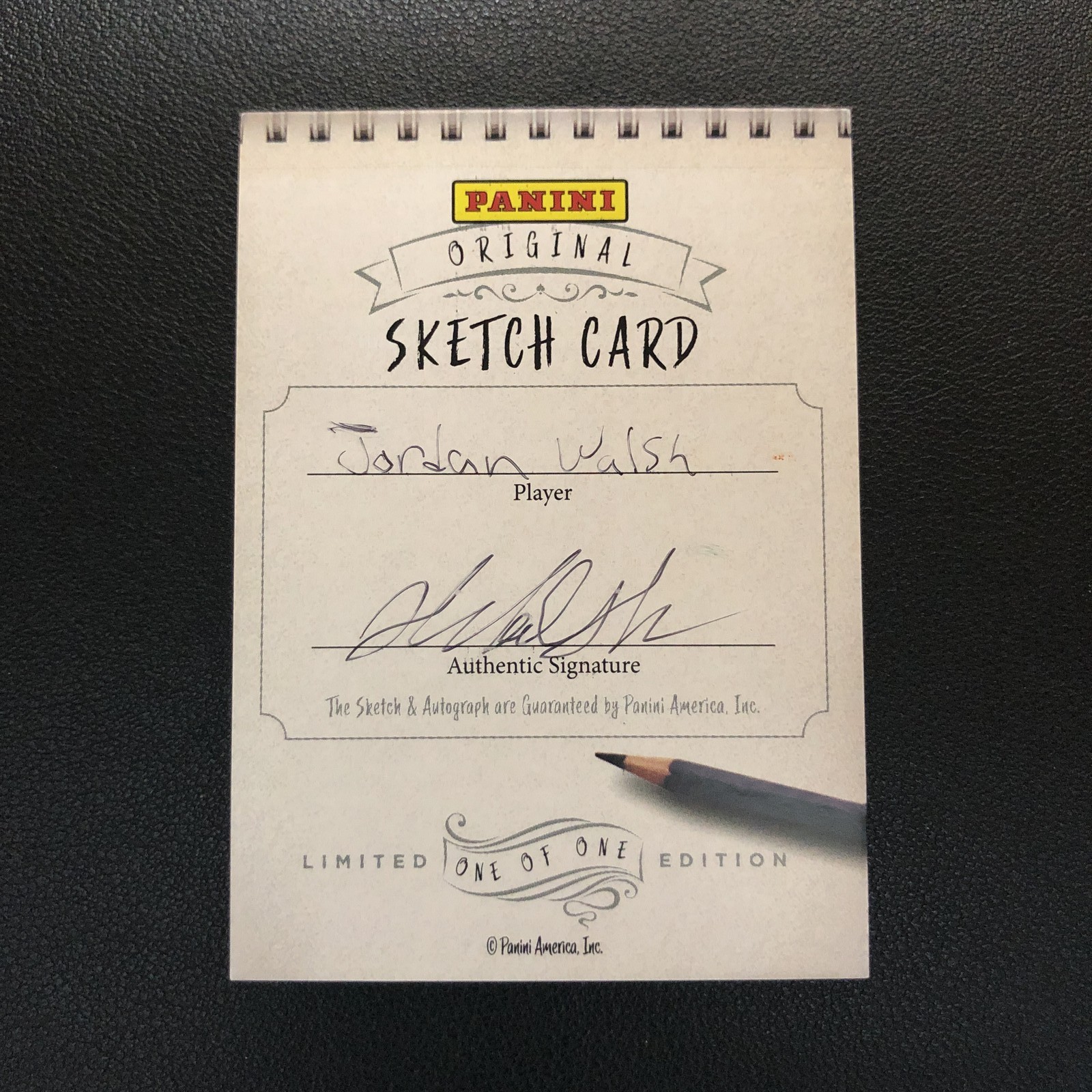 2023-24 Panini Original Limited Sketch 1/1 On Card Auto Jordan Walsh RC Celtics view 2