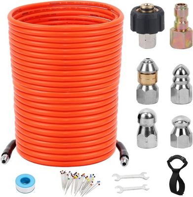 #ad 200FT Pressure Washer Sewer Jetter Kit 5800 PSI Water Jet Drain Cleaner Hose $340.17