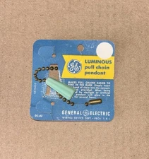 NOS Vintage GE General Electric Pendent Pull Chain Luminous-Glow in the Dark