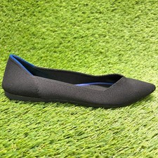 Rothy's The Point Womens Size 8 Black Kint Casual Slip-On Ballet Flats Shoes