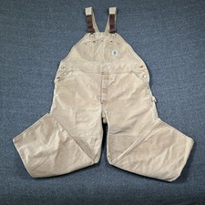 Vintage Carhartt Carpenter Bibs Overall Mens 46x28  Canvas Double Knee Workwear