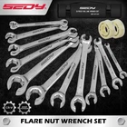 14PC Flare Nut Wrench Set Metric & SAE Brake Line Offset Repairing with TFE Tape