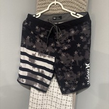 Hurley Board Shorts Black/Grey Size 30 American Theme