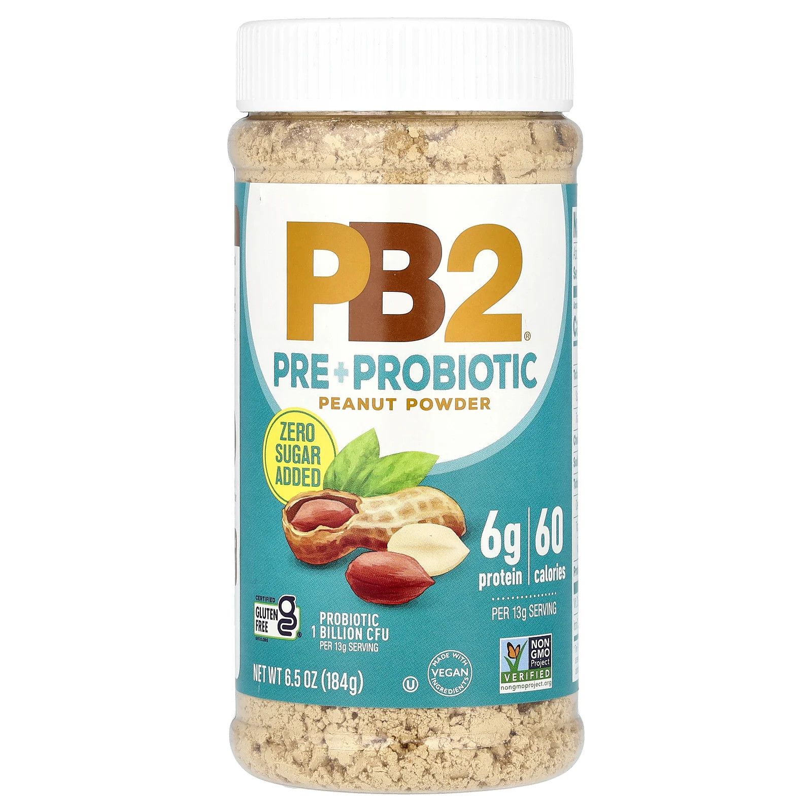 Арахисовый порошок Pre + Probiotic, 6,5 унций (184 г)