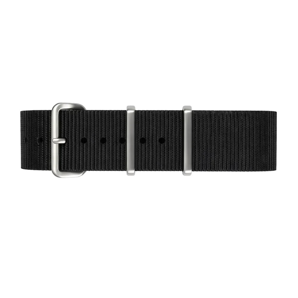 Bracelet montre NATO noir nylon anti-irritation : fixez votre boîtier lourd en toute sécurité
