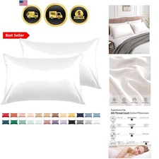 Cotton Pillow Cases Standard Size Set of 2, 600 Thread Count Pillowcases 20x2...