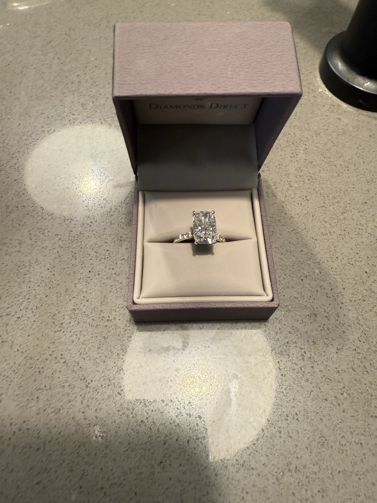 4.01 Lab Grown Elongated Cushion Diamonds Ring