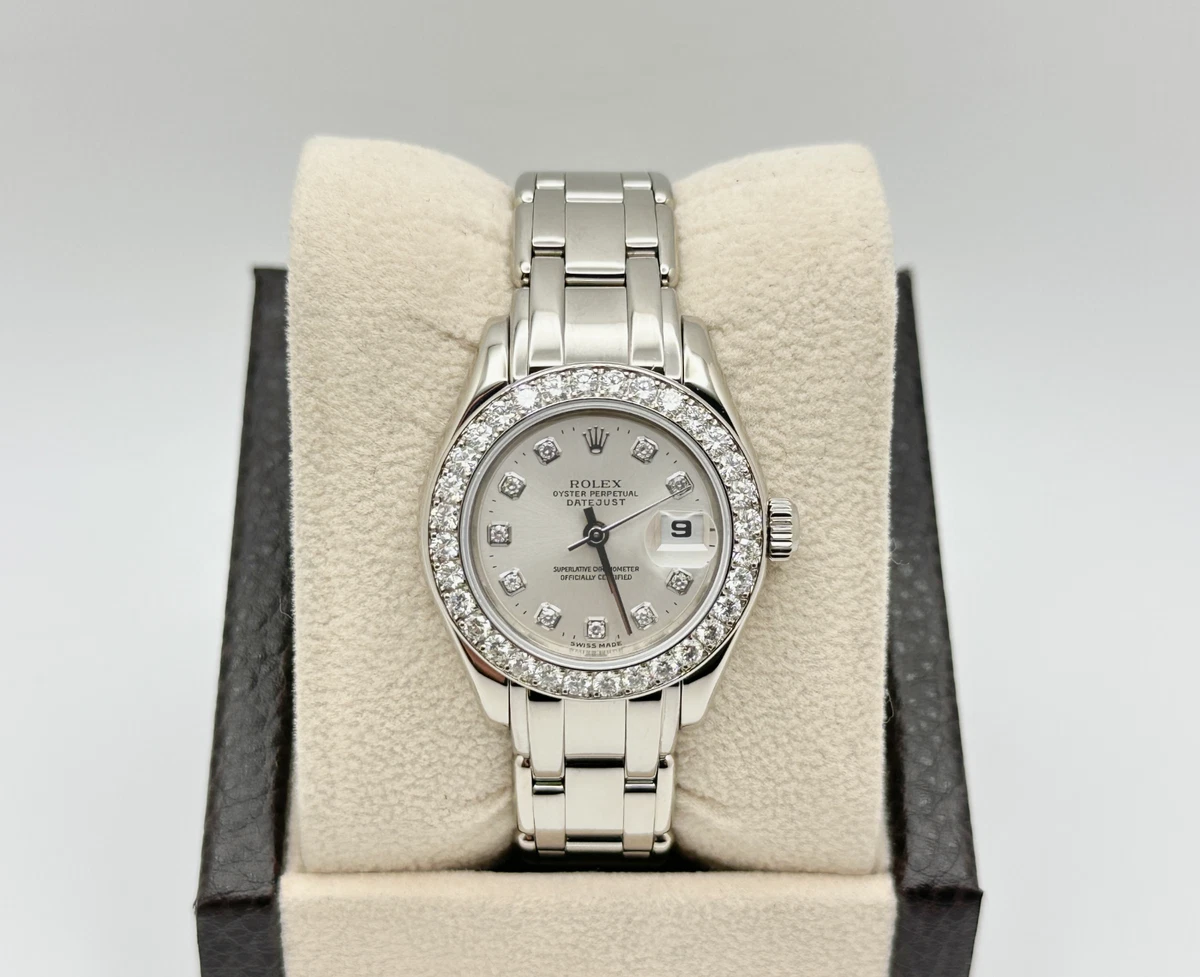 ROLEX腕時計 Rolex Ladies Pearlmaster 29mm 69299 Diamond Bezel Diamond Dial 18K