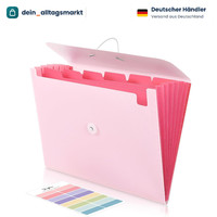 Dokumentenmappe A4 FäChermappe 7 FäCher Gummizug Organizer FüR BüRo Schule Rosa