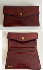 Vintage Bosca Women Leather Clutch Kiss Lock Bifold Wallet Unused