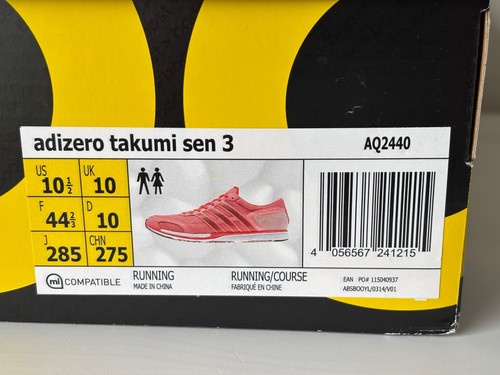 Adidas - Adizero Takumi Sen 3 - Running Shoes - UK 10 US 10.5 - Brand New! - Picture 9 of 9