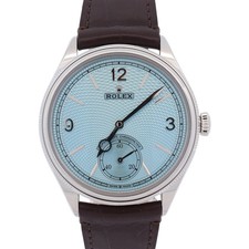 Rolex 1908 Platinum 39mm Ice Blue Dial Watch Ref# 52506