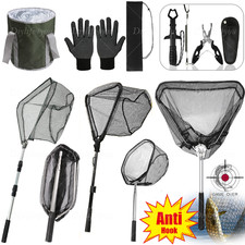 3 Section Extending Pole Telescopic Folding Aluminum Handle Fishing Landing Net