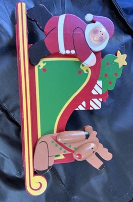 Wooden Santa Sleigh and Reindeer Christmas Decoration