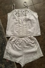 Pale Lavender/white Vintage lingerie nightie Set NWT SEARS, MEDIUM 12-14
