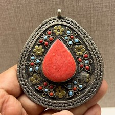 Wonderful Rare Ancient Roman silverplate, With Gold Gilding Stone Pendant