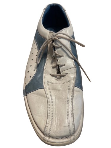 Guess Mens Leather Lace-Up Casual Shoes Blue & White Size 10.5 Perforated Design - Picture 3 of 13