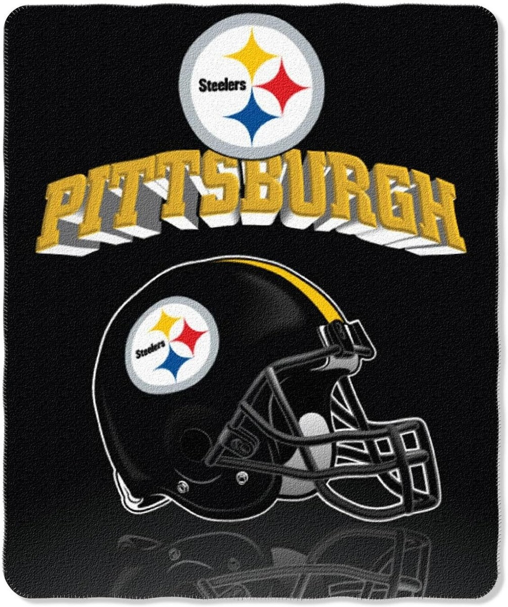 NFL Pittsburgh Steelers Gridiron Light Weight Fleece Throw Blanket